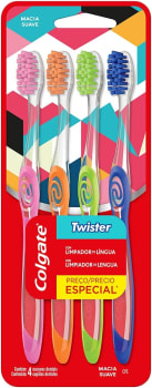 Escova Dental Colgate Twister 4Unid, Colgate