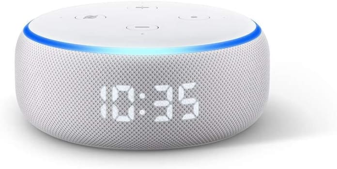 Echo Dot com relógio: Smart Speaker com Alexa - Cor Branca