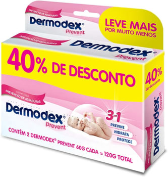 Dermodex Pomada Para Prevenção De Assaduras Prevent - 120G (2X60G) - 40% Na 2ª Unidades