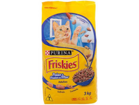 Ração Premium para Gato Friskies - Adulto Peixes e Frutos do Mar 3kg - Magazine Ofertaesperta