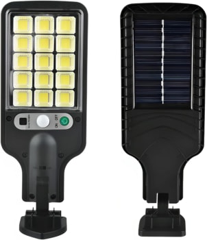 Luminária Solar Led Refletor 180 SMD Sensor Presença Fotocélula com Controle Àrea Externa Parede Quintal (180)