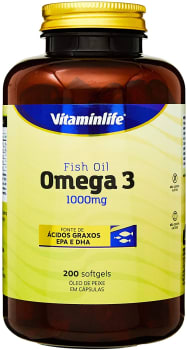 Omega 3 1000mg 200 Cápsulas - VitaminLife