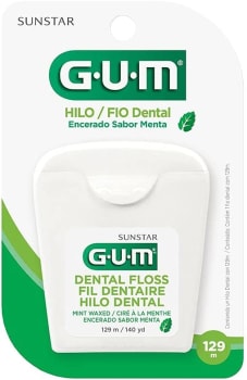 Fio Dental Gum Encerado com Menta para Limpeza Interdental 129m