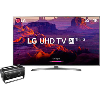 Smart TV LED 55'' Ultra HD 4K LG 55UK6530 com IPS Inteligencia Artificial ThinQ AI WI-FI Processador Quad Core e HDR10Pro +Lg Bluetooth Speaker Pk5 20