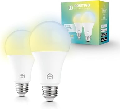 Kit Smart Lâmpada Wi-Fi Positivo Casa Inteligente, Iluminação Branca (Quente e Fria) e RGB (Até 16 Milhões de Cores), 9W, 806 Lúmens, LED, Bivolt, Com