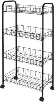 Mor - Fruteira 4 Andares Preta Com Rodas