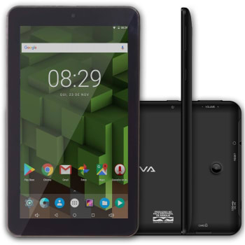 Tablet Bravva BV-Quad Plus 8GB, Tela 7", Wi-Fi, Câmera 2MP, Suporte à Modem 3G, Android 7.1, Processador Quad Core 1.2GHz e Bluetooth – Preto