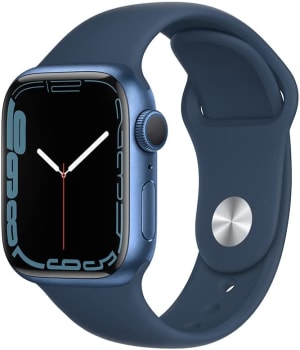  Apple Watch Series 7 GPS, Caixa em alumínio azul de 41 mm com Pulseira esportiva azul abissal 