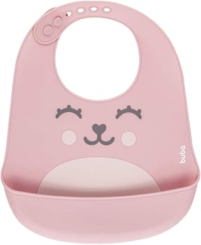 Buba Babador De Silicone - Pega Migalhas Gumy - Rosa -