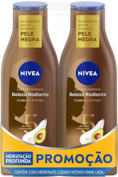 NIVEA Kit Hidratante Desodorante Beleza Radiante Cuidado Intenso 400ml