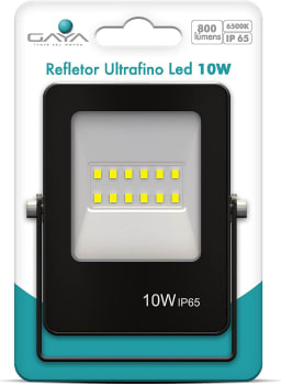 Refletor Ultrafino Led Bivolt Preto - Gaya