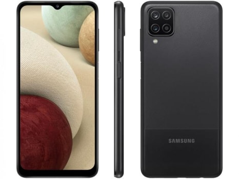 Smartphone Samsung Galaxy A12 64GB Preto 4G - Octa-Core 4GB RAM 6,5” Câm. Quádrupla + Selfie 8MP - Magazine Ofertaesperta