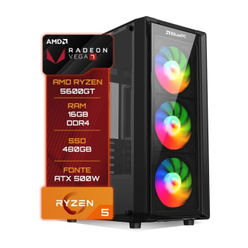 PC Gamer Bluepc Amd Ryzen 5 5600gt 16GB Ddr4 SSD 480gb Vega 7 - Fonte 500W