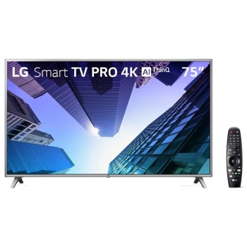 Smart TV LED 75´ 4K LG, 4 HDMI, 2 USB, Bluetooth, Wi-Fi, Active HDR, ThinQ AI - 75UM751C0SB.AWZ