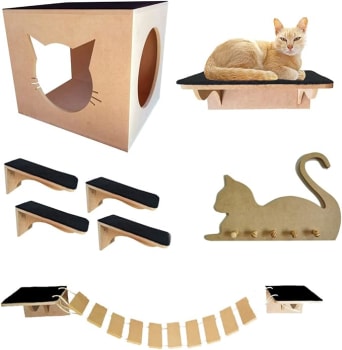 Playground para Gato Casa Prateleira Ponte Mdf