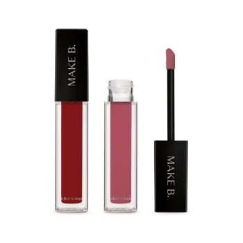 Combo Make B Batom Líquido Mate: Vermelho Dark Rouge 5ml + Rosa Exotic Rose 5ml