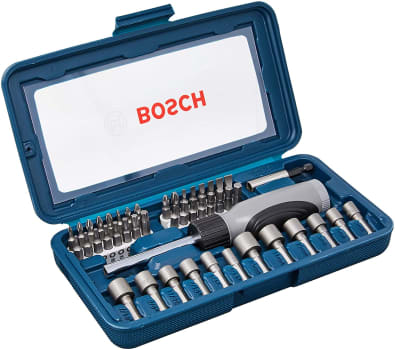 Kit De Pontas E Soquetes Bosch Para Parafusar Com 46 Unidades