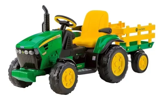 Trator À Bateria Infantil Peg Perego John Deere Ground Force, 127V (Verde e Amarelo)