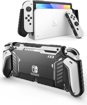 Capa i-Blason Armorbox para Nintendo Switch OLED 2021, Capa Protetor Robusto Acoplável Compatível com Nintendo Switch Modelo OLED e Joy-Con Controller (Branco)