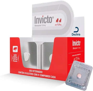 Antipulgas Para Cães E Gatos Invicto 11,4 Mg Dechra - 20 Comprimido