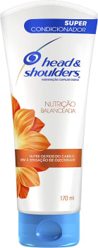 Head & Shoulders - Condicionador Antioleosidade Nutrição Balanceada, para Remover o Excesso de Óleo, Hidratante, Anticaspa, Controle de Caspa, 170 ml​