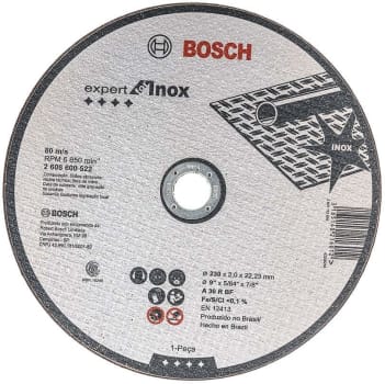 Bosch 2608600522-000 Disco De Corte Expert Para Inox Centro Reto, 230 X 2 Mm