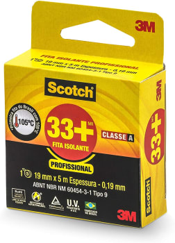 3M Scotch, Fita Isolante, 33 +, 19mm X 5m