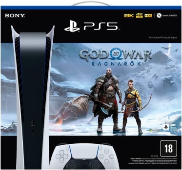 Console PlayStation 5 Digital Edition Sony + Jogo God of War Ragnarok (Digital) - PS5