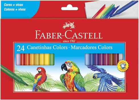 Canetinha Hidrográfica 24 Cores, Faber-Castell