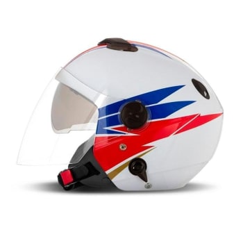 Capacete Moto Aberto Pro Tork New Atomic Superbike - Branco+Vermelho