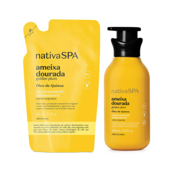 Combo Nativa Spa Ameixa Dourada: Loção Radiante Corporal 400ml + Refil 350ml