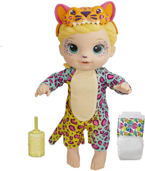  Boneca Baby Alive que Bebe e Faz Xixi - Rainbow Wildcats Leopardo (Exclusivo da Amazon) - F1231 - Hasbro 