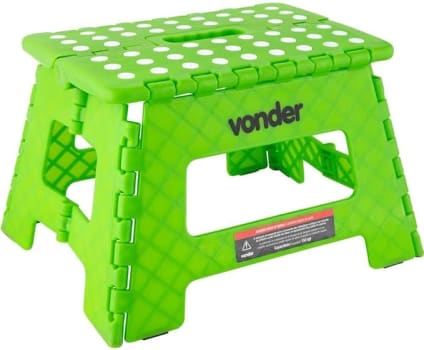 Vonder Banqueta Plástica Dobrável Verde Altura 220 Mm