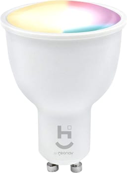 Hi By Geonav New Lâmpada Inteligente RGB+W Branco Frio /Quente LED 5W Wi-Fi Dicróica Controle no Aplicativo 400 Lúmens Bivolt Compatíve