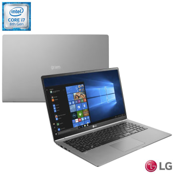 Notebook LG Intel Core i7 8550U 8GB 256GB Tela de 15,6” Titânio Gram - 15Z980-G.BH72P1