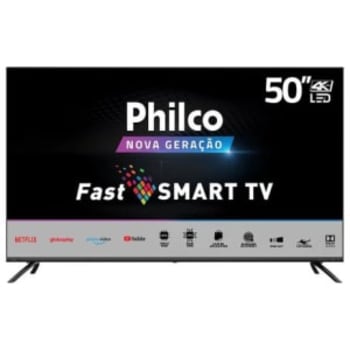 Smart TV LED 4K 50" Philco PTV50G70SBLSG HDR 4 HDMI 2 USB Dolby Áudio
