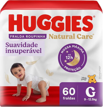 Fralda Huggies Natural Care Roupinha G 60 Unidades