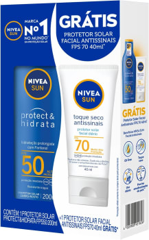 Kit Protetor Solar Nivea Sun Protect FPS50 200ml + Protetor Solar FPS60 50ml