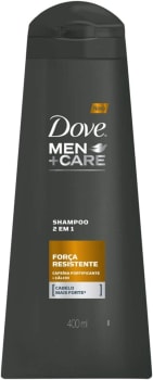 Shampoo 2 em 1 Cafeína Fortificante mais Cálcio Dove Men+Care Força Resistente Frasco 400ml, Dove