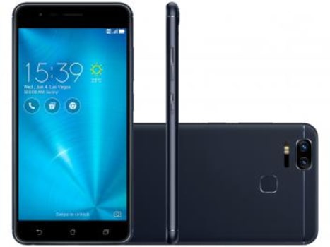 Smartphone Asus Zenfone Zoom S 64GB Preto 4G - 4GB RAM Tela 5,5” Câm. Dupla + Câm. Selfie 13MP