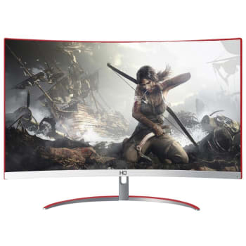Monitor Gamer HQ LED 24´ Curvo, Full HD, HDMI/DisplayPort, 144Hz, 5ms, Branco/Vermelho - 24GHQ-GAMER
