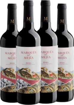 Kit 4 Marques de Mejía Rioja DOC por R$39,90 cada garrafa