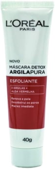 Máscara Detox Esfoliante de Argila Pura, L'Oréal Paris, 40G