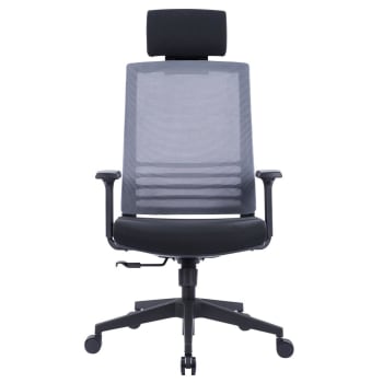 Cadeira Office Husky Sit 350 Dark Grey Encosto de Cabeça Fixo Cilindro de Gás Classe 3 Base em Nylon - HTCD007