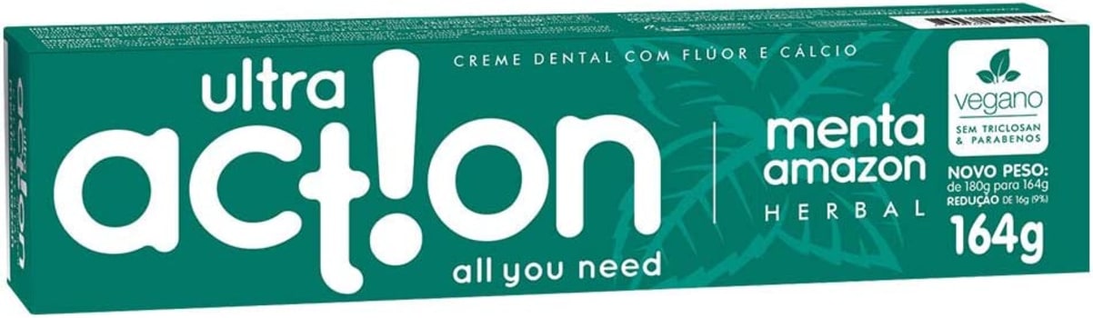 4 Unidades - Creme Dental Menta 164g Ultra Action