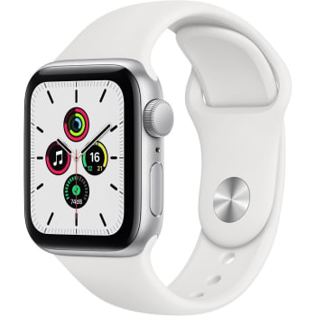 Apple Watch Se (GPS) 40mm Caixa Prateada de Alumínio e Pulseira Esportiva Branco
