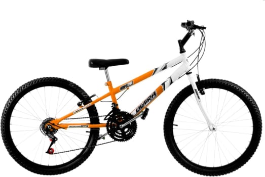 ULTRA BIKE Bicicleta Bikes Bicolor Rebaixada Aro 26 – 18 Marchas Laranja/Branco