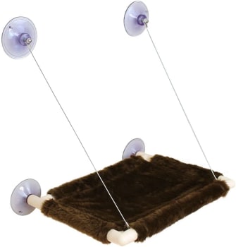  Cama de Janela para Gatos, Gatton Cama Suspensa de Janela para Gatos, Cama para Gatos, Prateleira para Gatos, Catbed Média Pelúcia Chocolate 