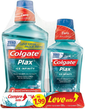 2 Kits - Enxaguante Bucal Colgate Plax Ice Infinity 500ml + 250ml