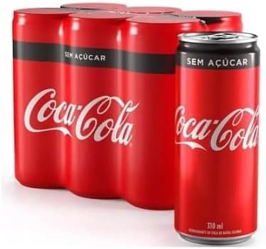 Pack de Coca Cola Sem Açúcar Lata 310ml 6 unidades